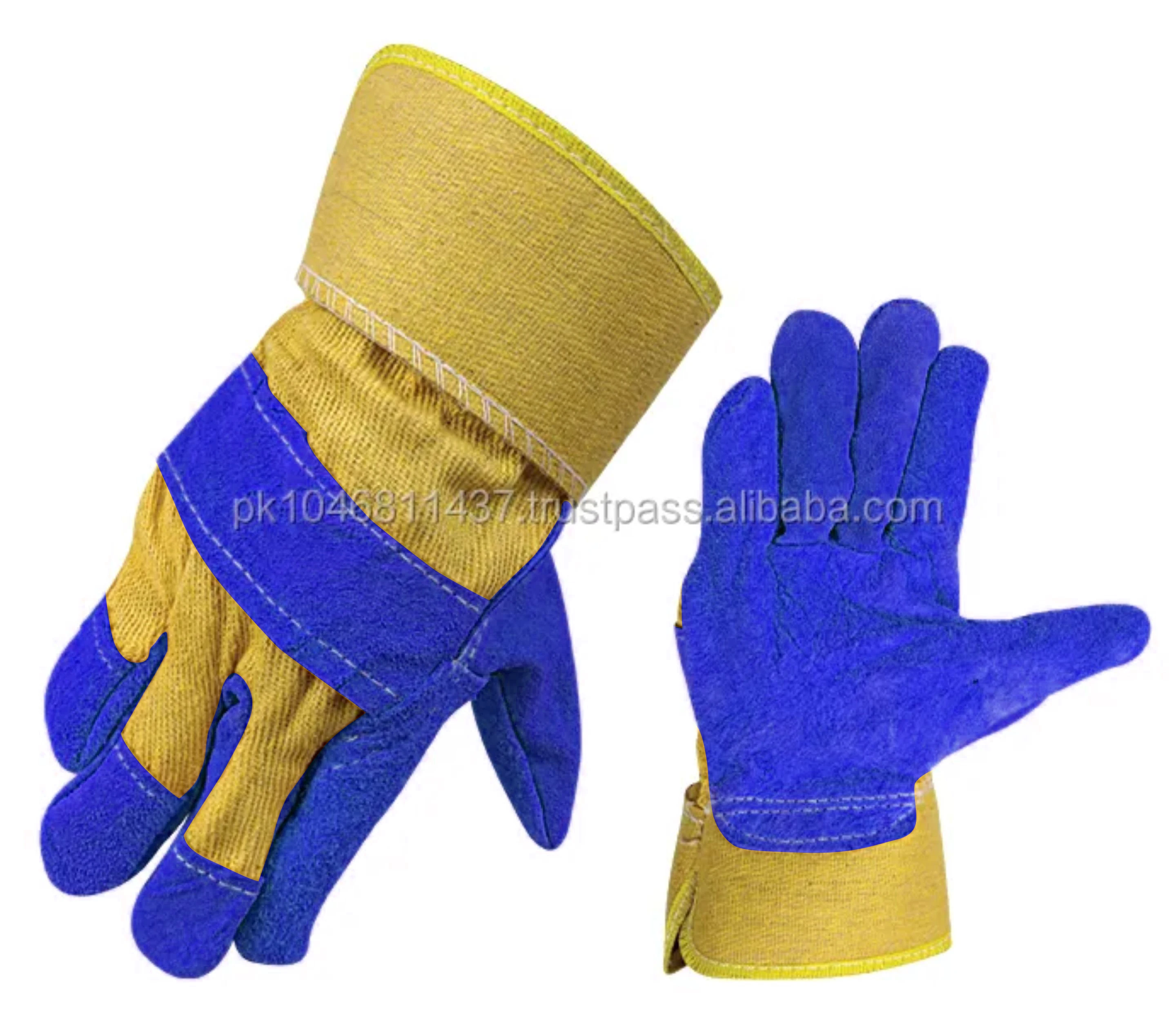 Long Lasting Cowhide Split Leather Gloves Comfortable Heavy Duty Work Safety Gloves with Garden Protection Soft Working Gloves