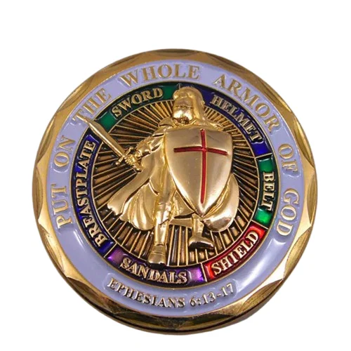 Knights Templar Commandery Coin Gold Plated Put On The Whole Armor of God All Masonic Accessories on Reasonable Prices