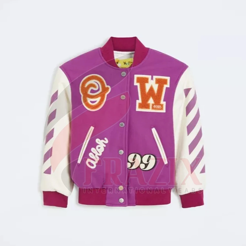 Fully Customized Embroidery Football Jacket Leather Bomber Oem Jacket Wool Embroidery Logo Baseball Jacket