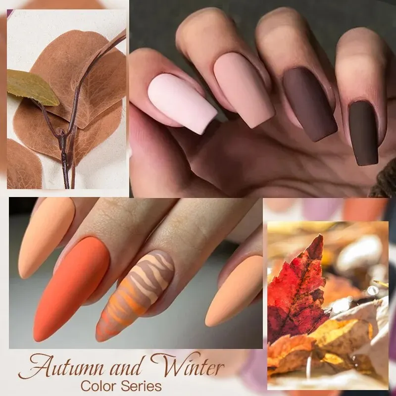 Hema Free Coffee Color Gel Nail Polish Brown Earth Semi Permanent UV Gel Chocolate Autumn Winter Soak Off Nail Art Gel Varnish