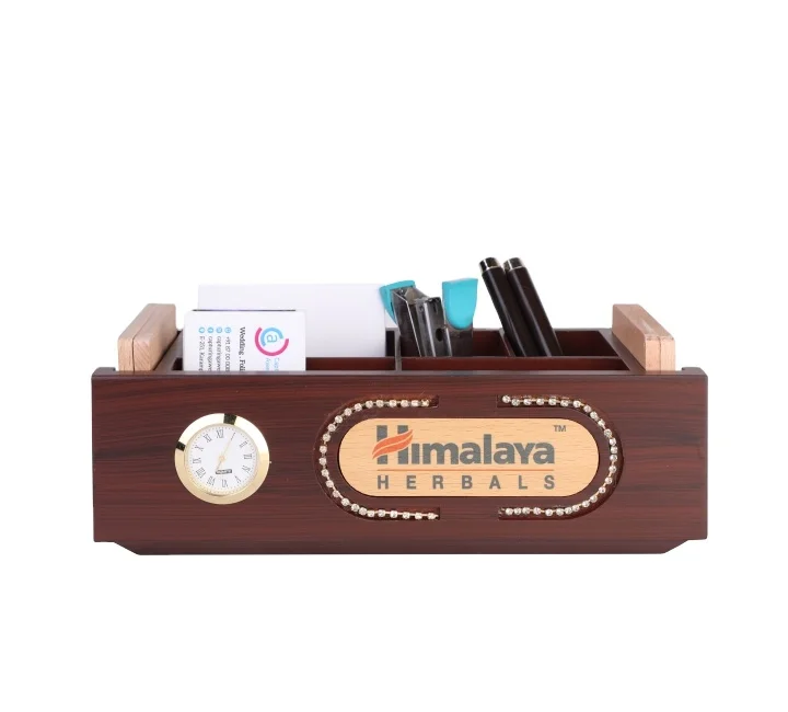 Wholesale New Corporate Gift Set Promotion Customize Gifts include Calculator Clock and Pen Holder for Office Desk Decoration