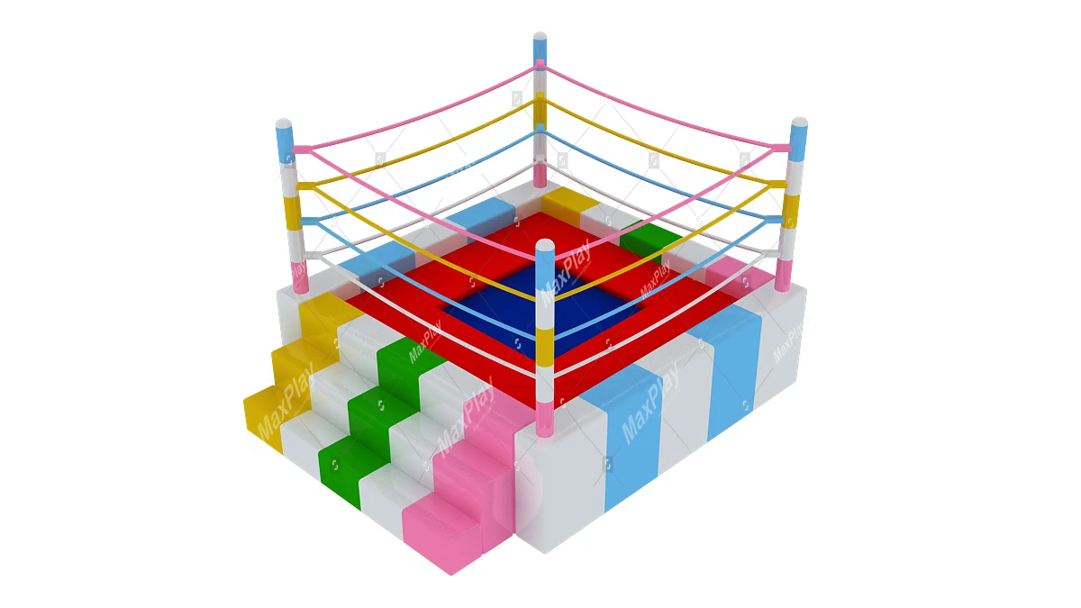 Top Sale ! High Quality Customizable Mixed Colour Commercial Soft Play Custom Trampoline Boxing Ring By Maxplay