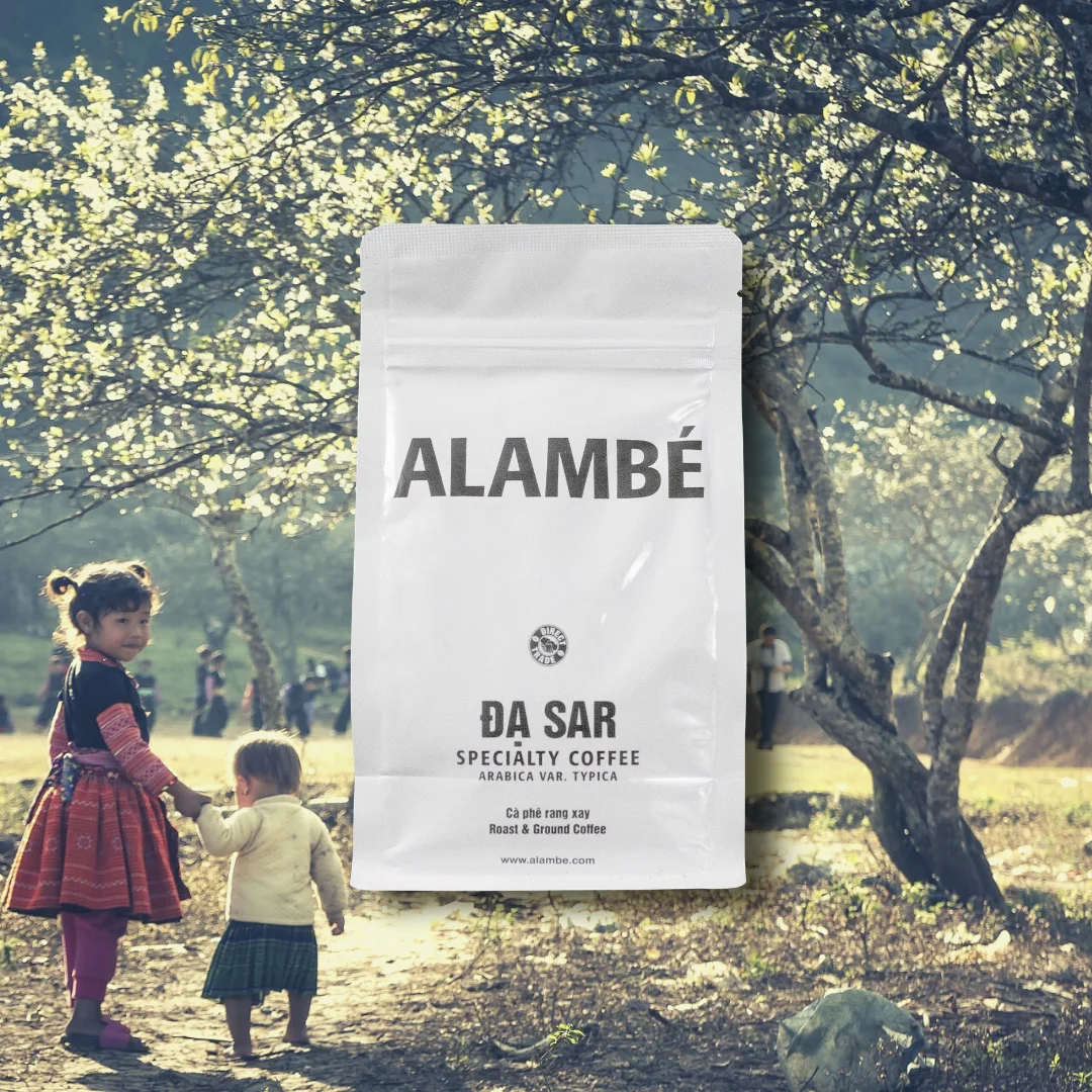 2 Years Shelf Life High Roast Alambe Da Sar Ground Roasted Coffee 230g Sealing Zip Bag Wholesale Origin From Vietnam kafei nice