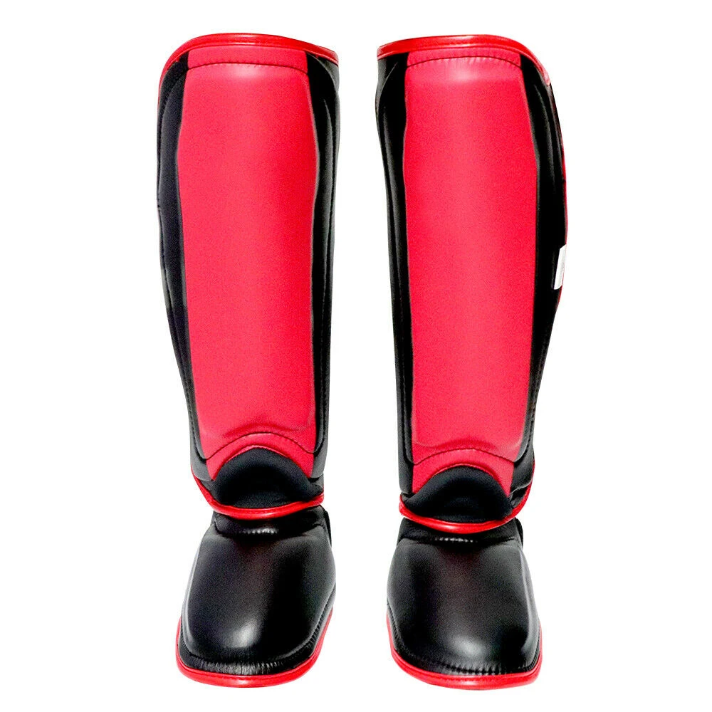 Muay Thai Leg Taekwondo Ankle Protectors Thicker Boxing Shin Guards PU Leather Protection Leggings Equipment Martial Arts