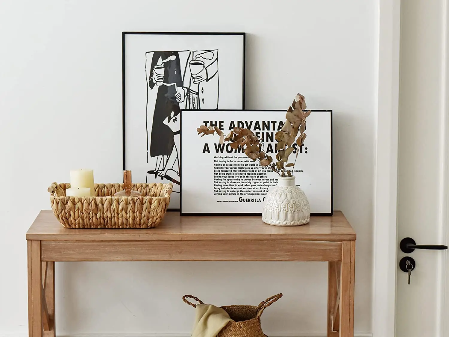 Hand Woven Large Storage Baskets with Wooden Handles Seagrass Wicker Baskets for home decoration