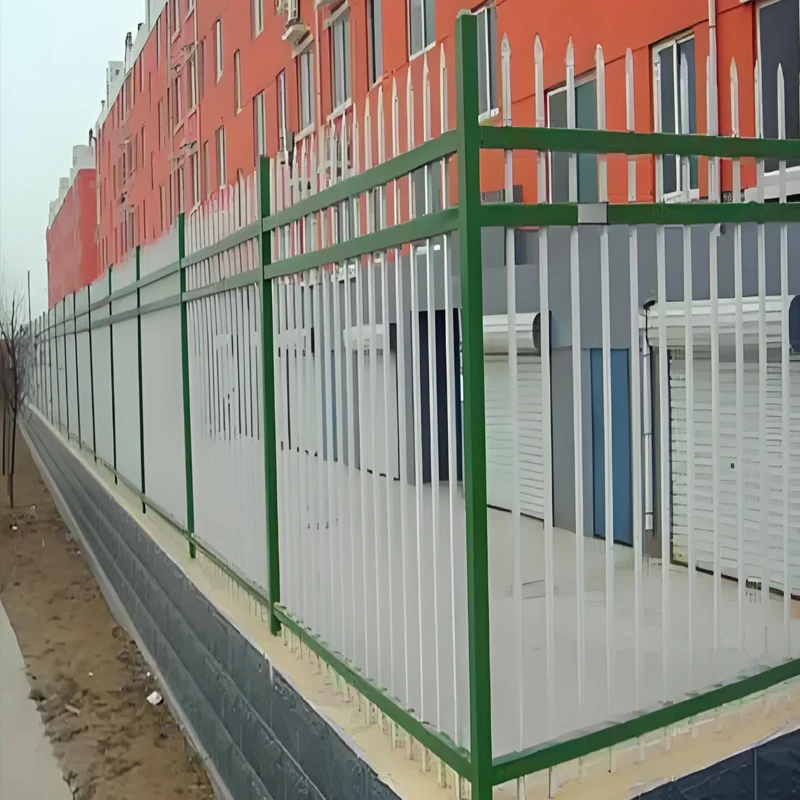 M Modern Design Outdoor Security Privacy Iron Plates Metal Steel  Galvanized Fence  Zinc-coated Fence Metal Picket Fence