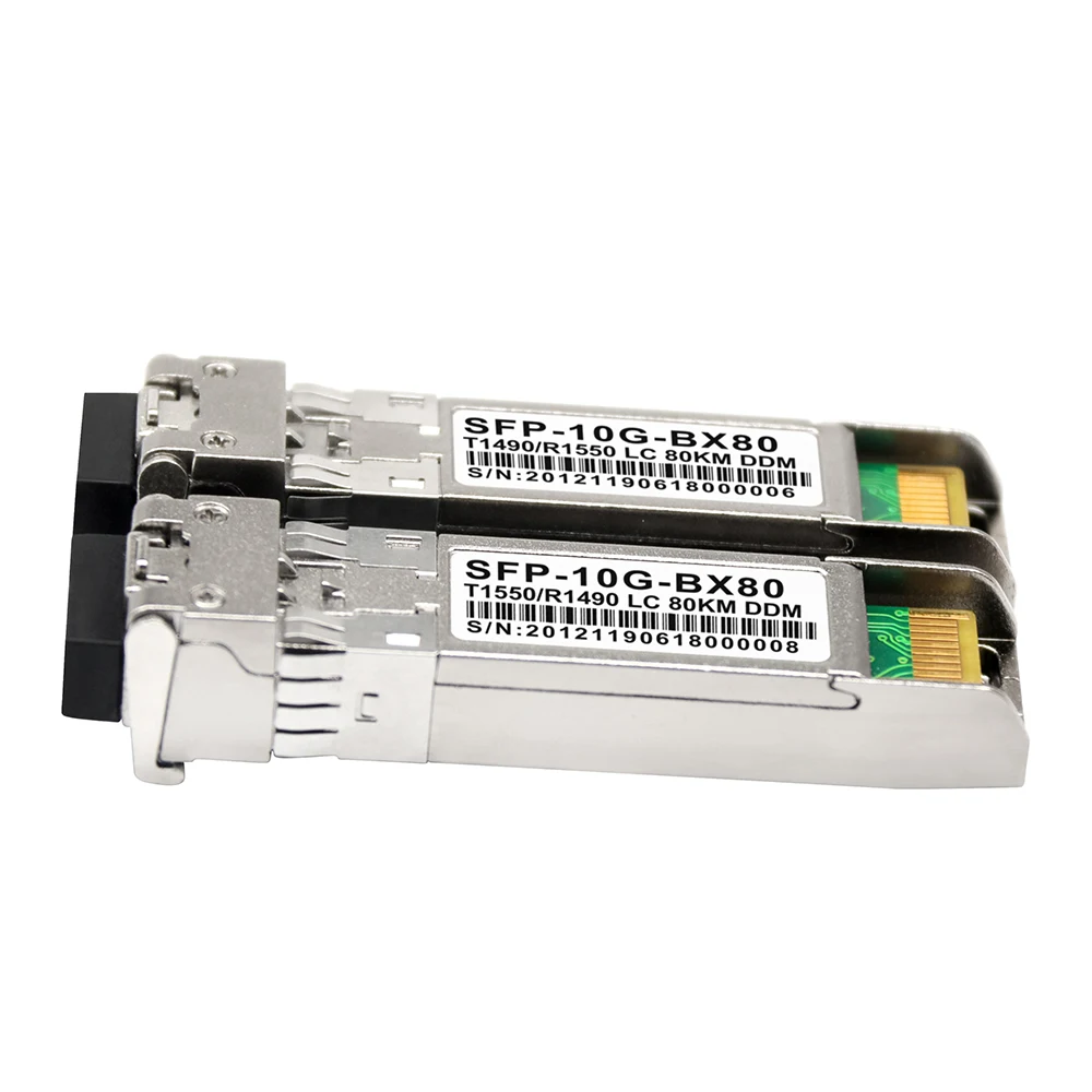 10G SFP+ BIDI Optical Module 1490Tx/1150Rx 1550Tx/1490Rx 80KM LC Single Mode Transceiver  With Generic Code Or Brand Code