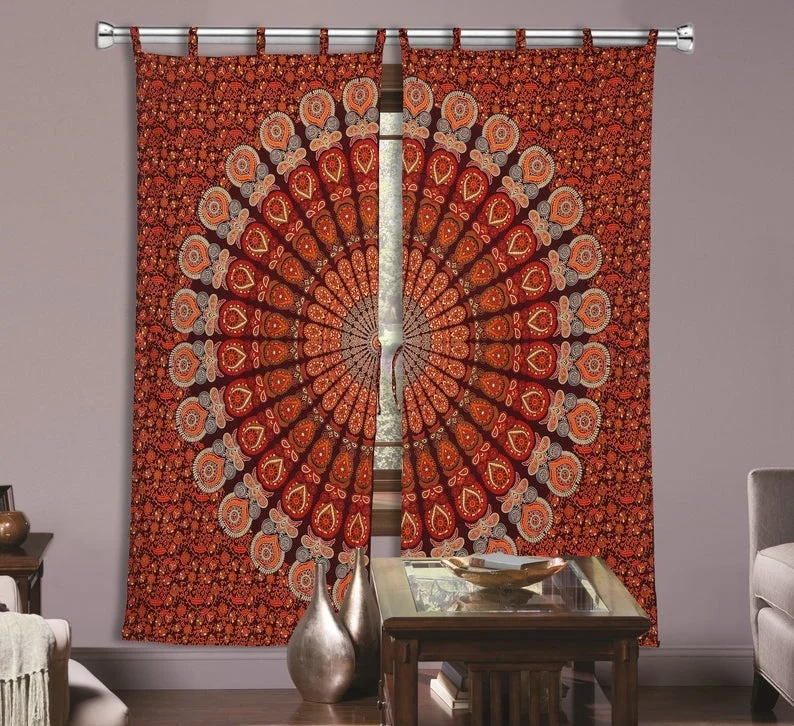 Handmade Mandala Printed Throw Curtain For Home Decor Widow Door Valence Tapestry Living Room Decor Curtain