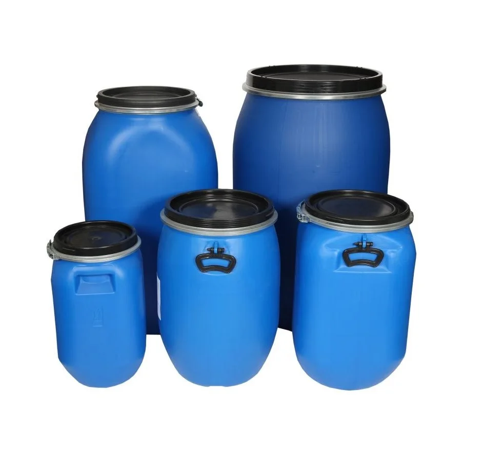 60 liter hot sale blue steel drum for lime HDPE 120L plastic blue open top drum for packing food chemical liquid