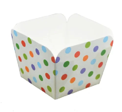 Food Grade Square Shape Printed Paper Baking Cup For Cake Bread Snack