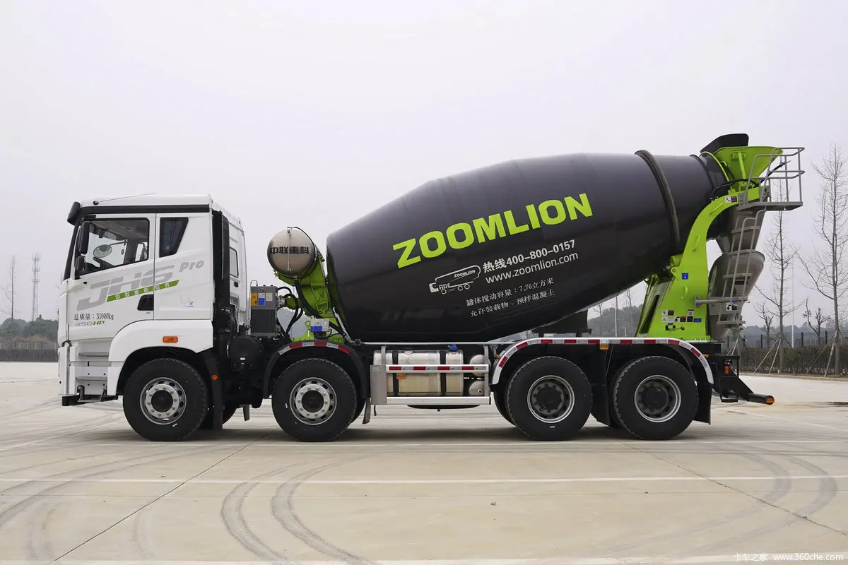 Qingdao Jiefang JH6 heavy truck Pro 350 horsepower 8X4 7.76 square meter concrete mixing mixer transport truck