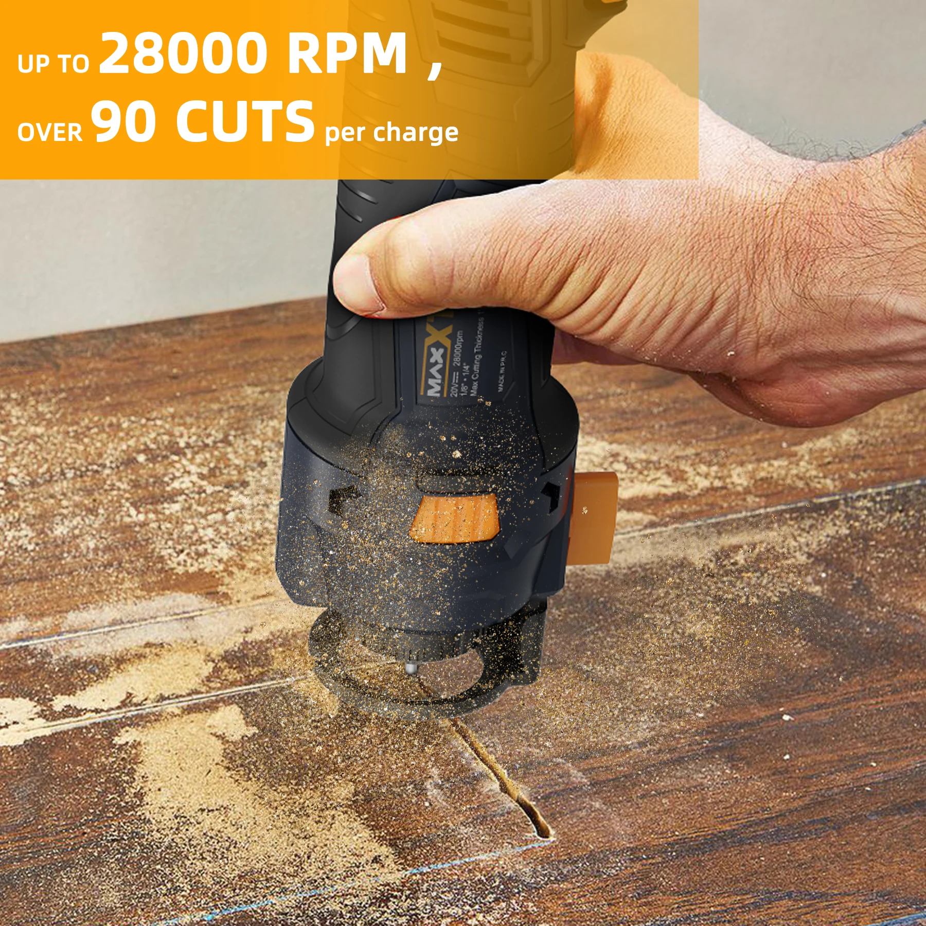 20V Portable Cutout Tool for Wood Plastic with LED Light and Rotary Saw