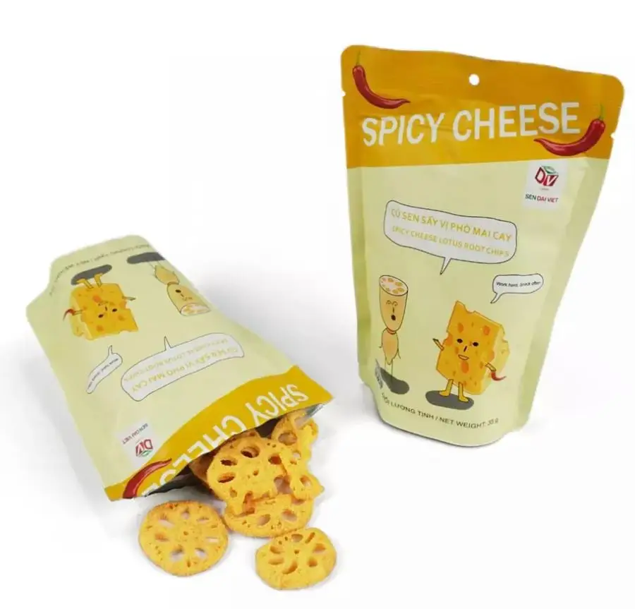Taste Delicious Crispy ISO Certificate Carton Package Customized ODM/OEM Vietnam snacks Spicy Cheese Lotus Root