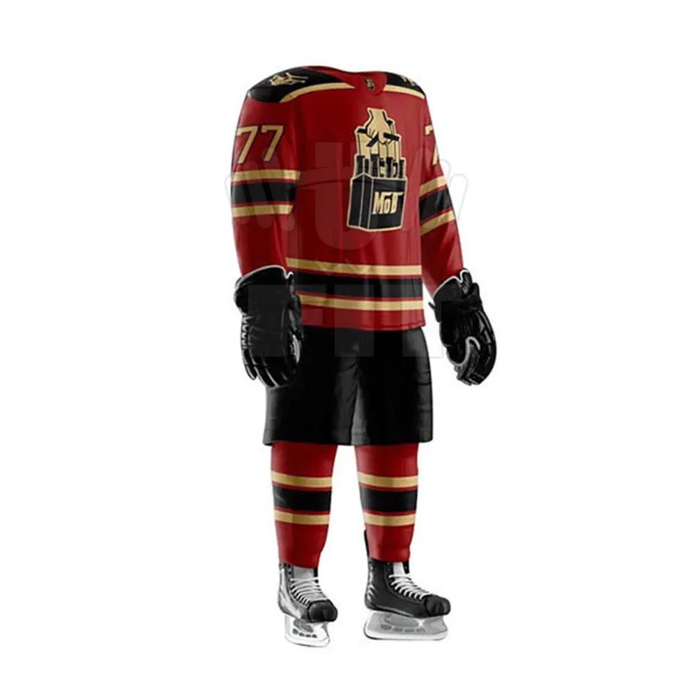 Men Ice Hockey Jersey Quick Dry Adult Sports Wear Ice Hockey Uniform Oem Polyester Made Ice Hockey Uniform