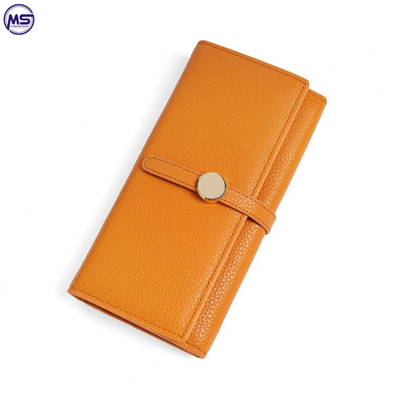 Custom Made Your Own Design Black Color High Quality Women Double Zipper Leather Wallets For Girls