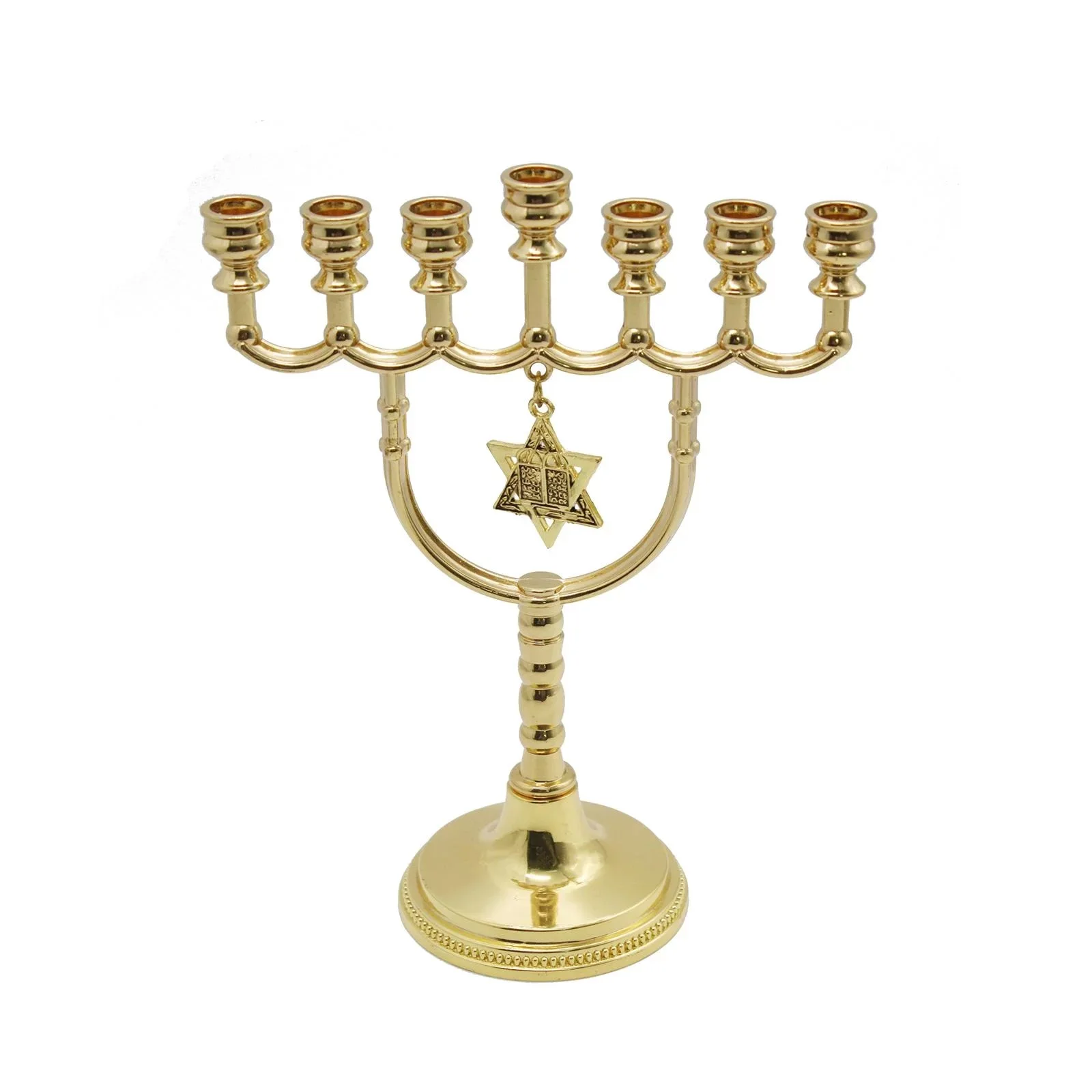 Brass Christmas candle holder Morden design brass candle stand of 7 pillar holder