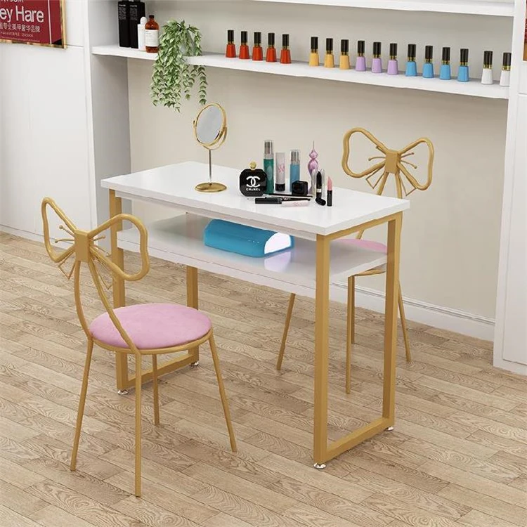 YQ FOREVER Economical Double Store Small Nail Table Simple Manicure Table and Chair Set Combination
