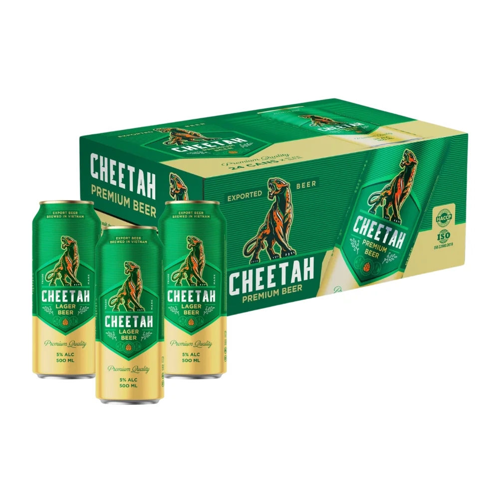 Vietnam Beer Cheetah Premium 330ml Can Private Label Alcoholic Drink Export
