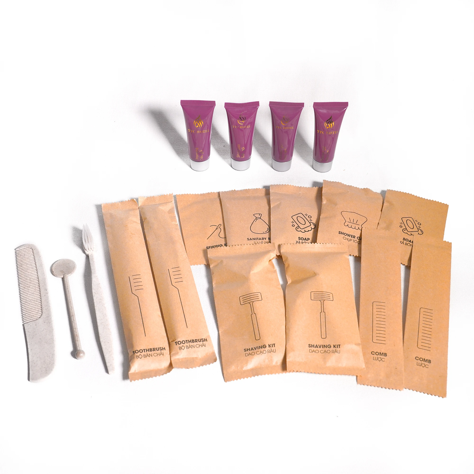 ODM OEM Custom Hotel Amenities Set Luxury Air BNB Supplies Toiletries Amenity Kit For Hotel Guest Amenity Package From Vietnam