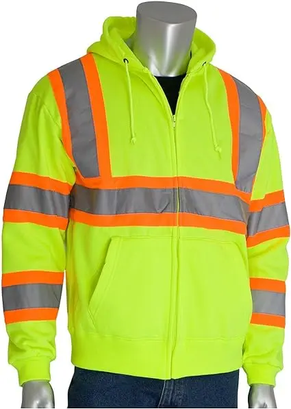 New design Wholesale Traffic polices wear safety garment reflective hoodie unisex