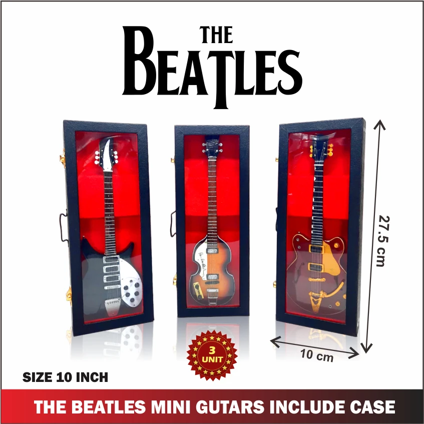 Mini Guitar Replica Famous Band in the World with THE BEATLES Tribute Merchandise