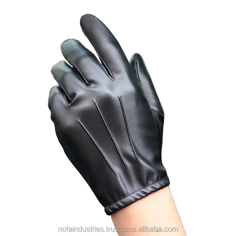 Men Thin Style Driving Leather Men Gloves Non-Slip Full Fingers Palm Touchscreen Long Keeper Fashion Black PU Leather Gloves