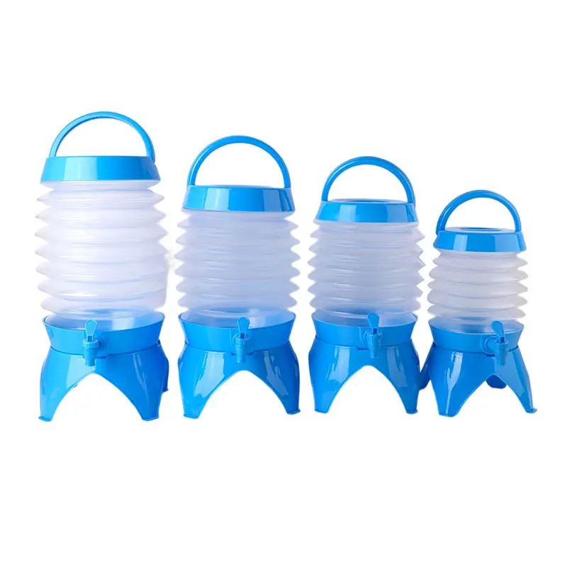 Camping Drinking New Dispenser Carry Big Round Plastic School Children Portable Outdoor Bottle Collapsible Water Container