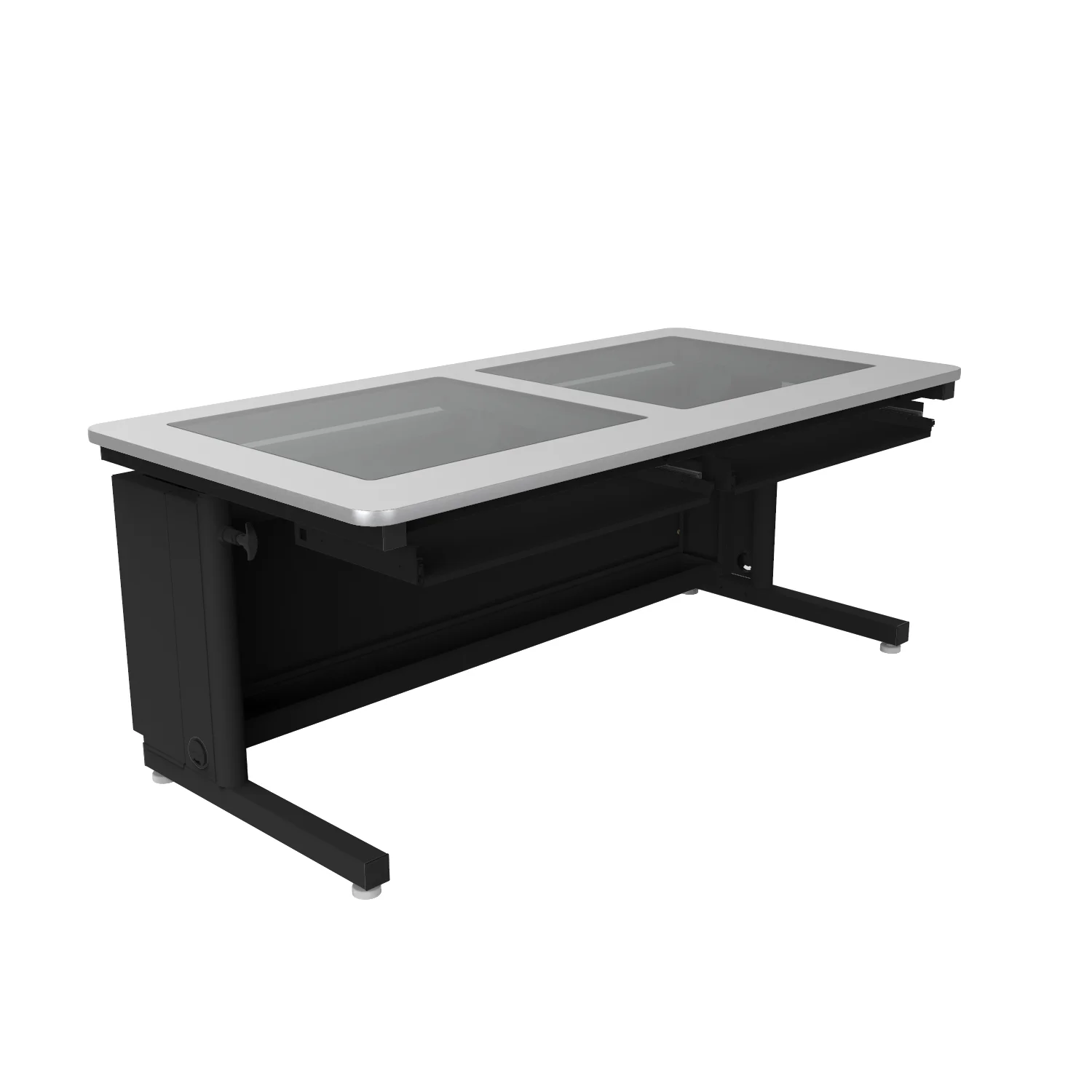 VersaDesk Downview Height-Adjustable Computer Table Black/White