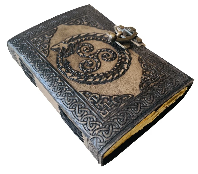 Genuine Dragon Leather Journal Notebook Note Book Diary Hardcover Cover Embossing Antique charcoal planner Writing Gift Diary