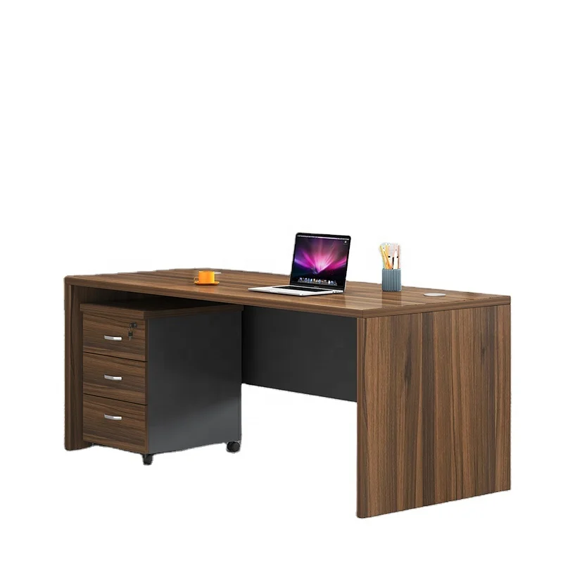 EBUNGE  Small Simple Design Melamine Single Person I Shaped Office Desk Staff Table for Office