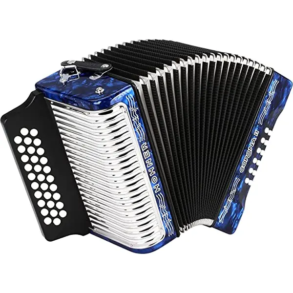 HOT DEAL New Hohner Button Accordion Corona II Xtreme FBbEb with Gig Bag and Straps Jet Black