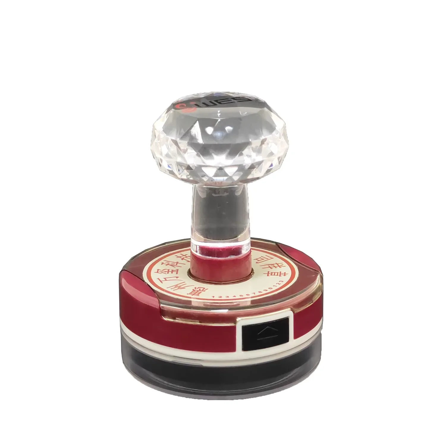 Luxury crystal handle stamp WES C-42F/T round size flash stamp office stamp