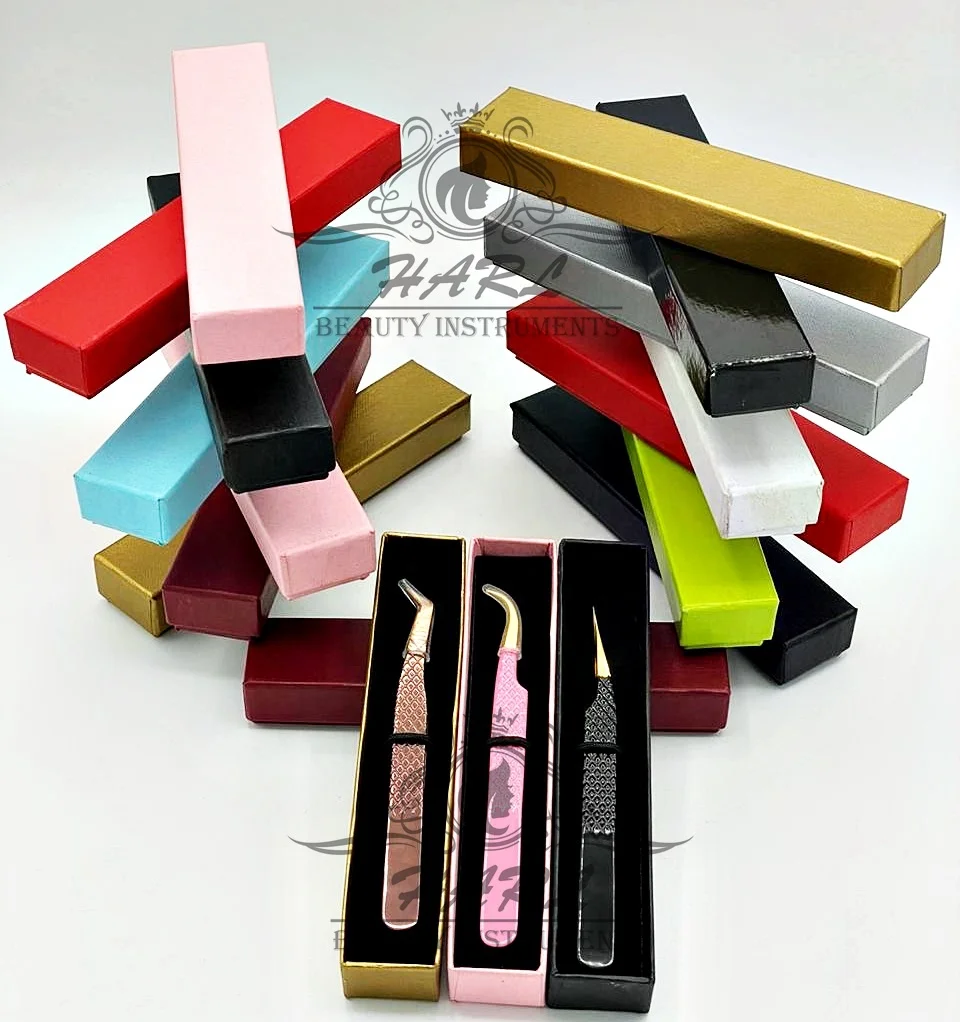 cardboard Box Packaging for eyelash tweezers eyelash extension tweezers Customized Logo Top Selling Tweezer box for 1 piece