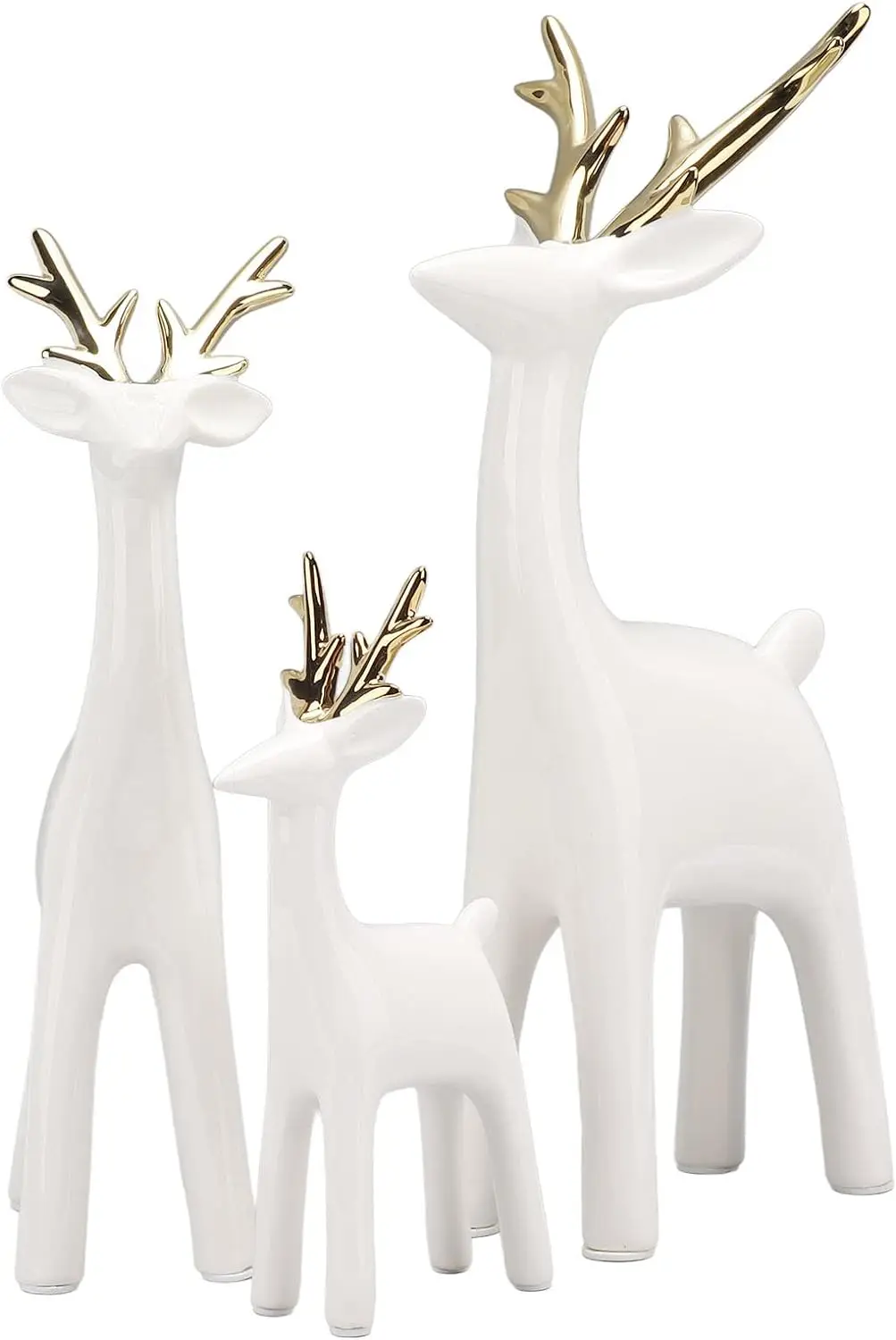 Set of 3 Standing Deer Figures Holiday Reindeer Figures Attractive Decorative Deer Sculpture for Home Decor Car Dashboard
