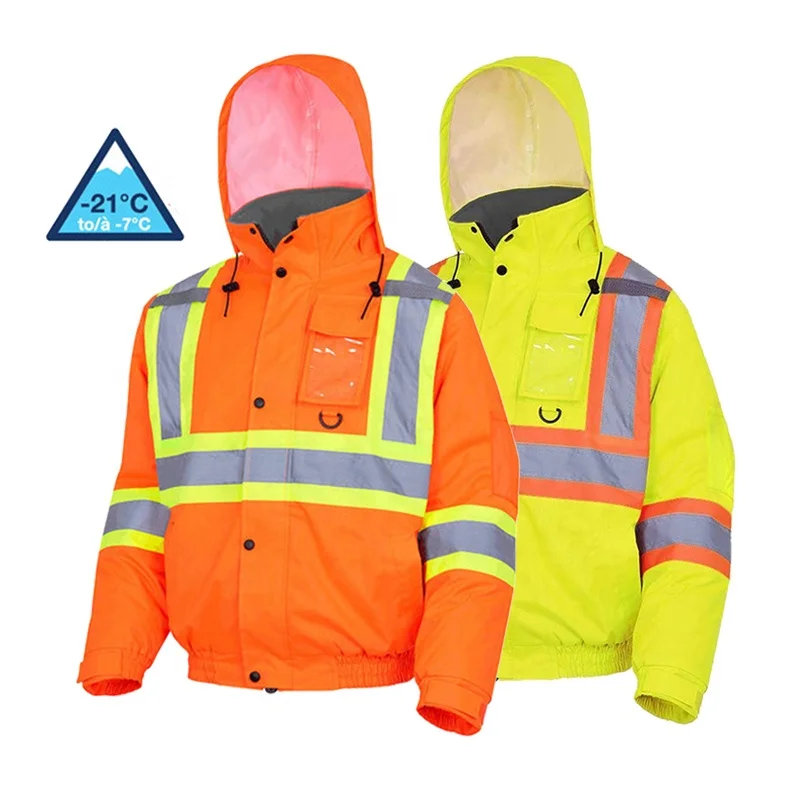 High Quality 300D PU Coated Oxford Polyester Bomber Jacket High Visibility Heavy Duty Work Wear