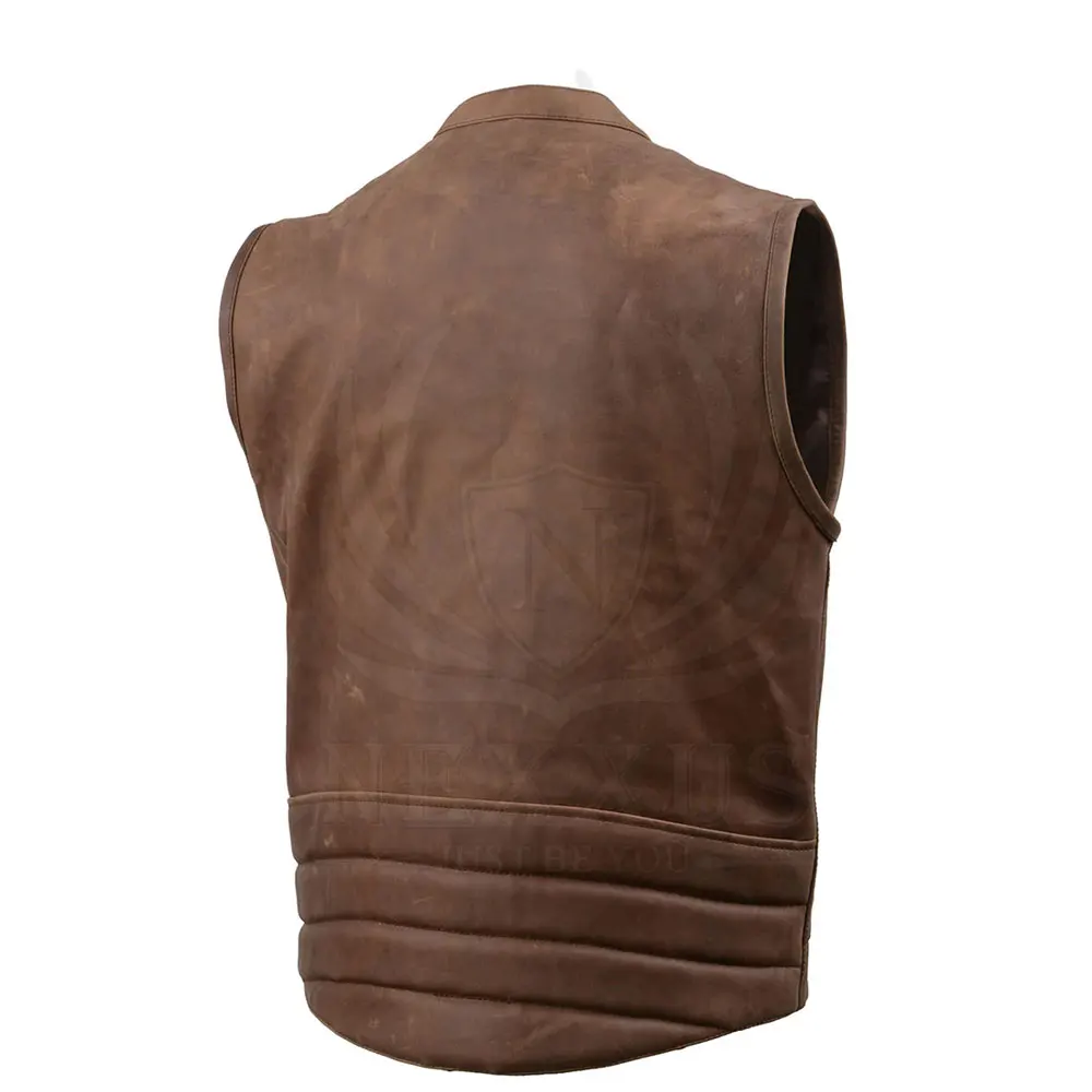 Мужской зимний жилет из 100% кожи с логотипом