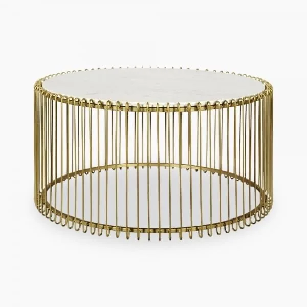 Artificial marble round modern life decorative surface coffee table dining table with metal frame sofa center And Coffee table