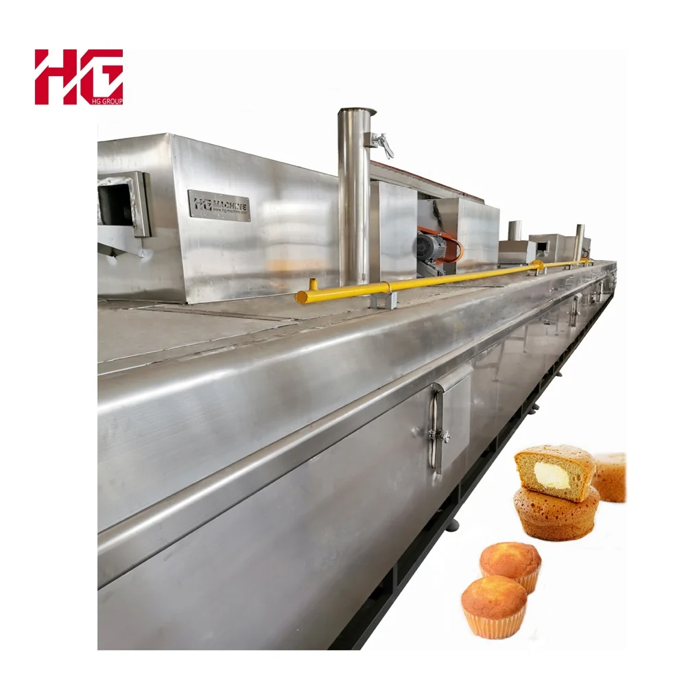 High Technology Cup Cake Machine Automatic Multifunction Muffin Cake Facility Completely Line Biscuit Cake Equipment