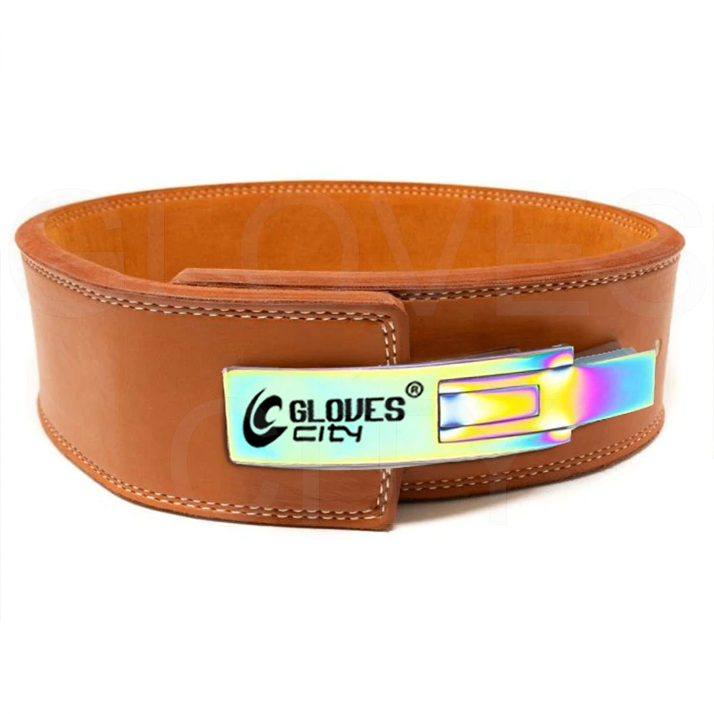 Customized 4 Inch 10-13 mm Heavy Leather Lever Belt for Weightlifting and Fitness Powerlifting with Customizable Logo