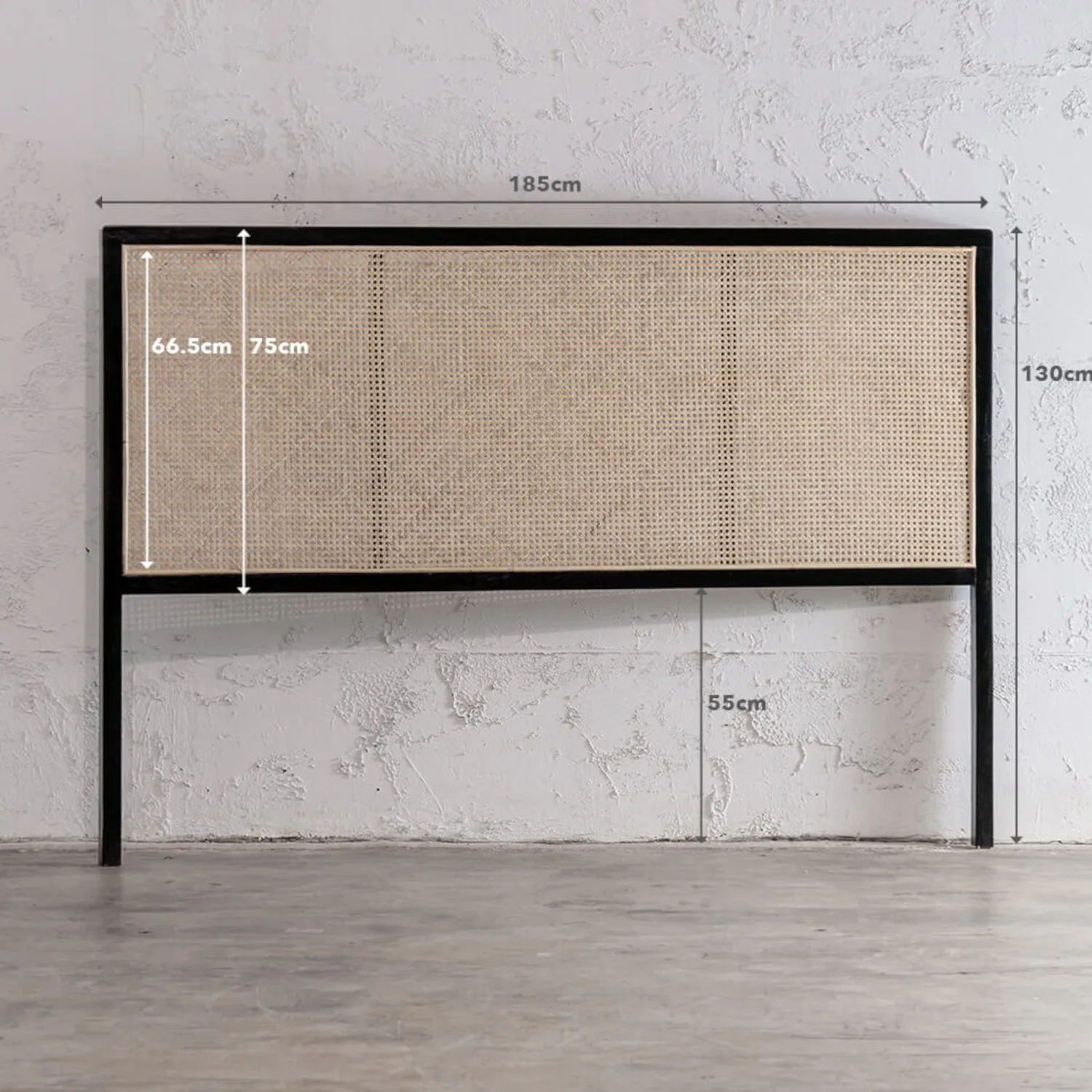 Modern Vintage Home Teak Furniture King Headboard with Rattan for Bedroom Wood Rattan Bed Head for Indoor Home Hotel Villa