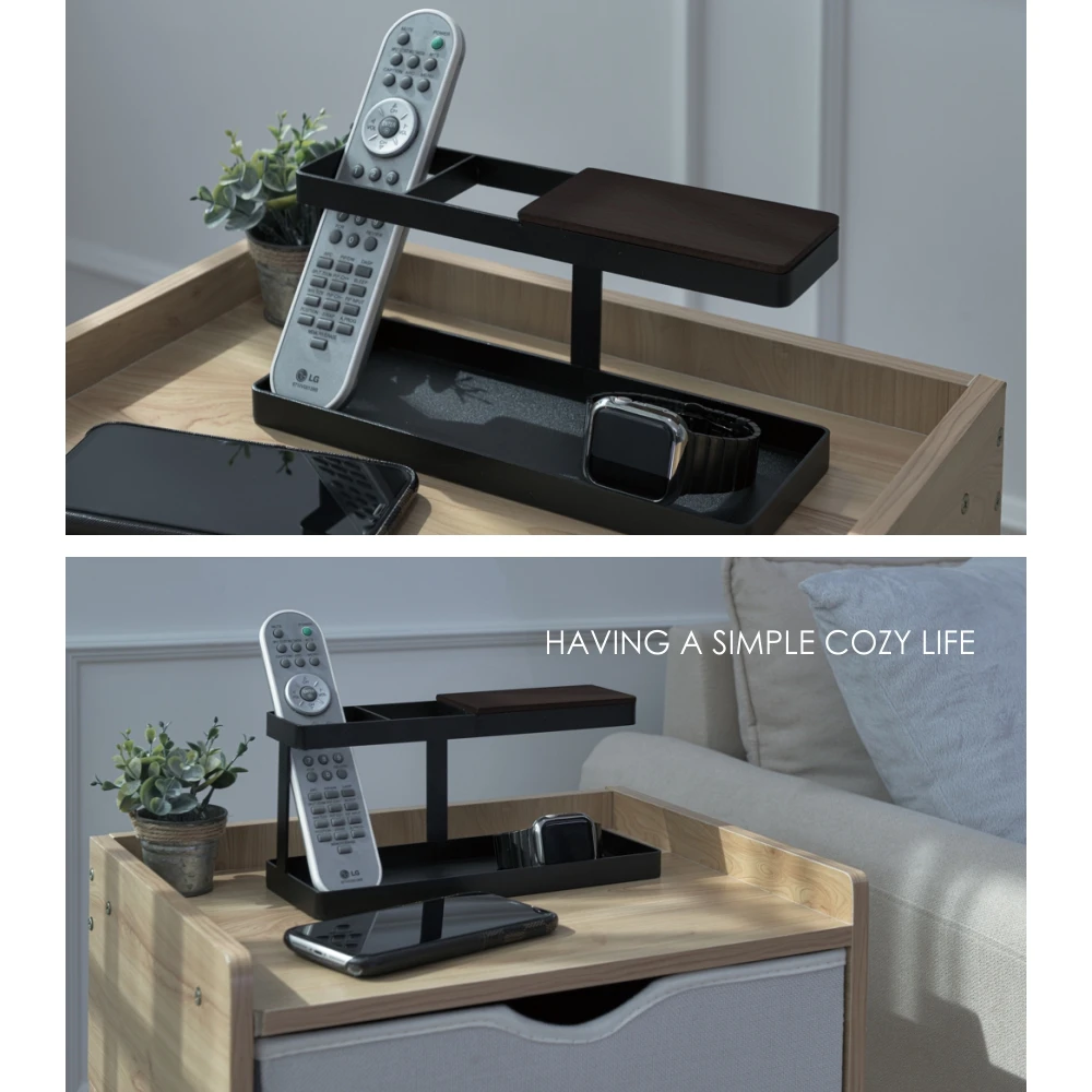 Remote Control Holder TV Remote Caddy Bedside Table or Desktop Organizer Controllers Glasses Media Player Pen or Pencil Storage