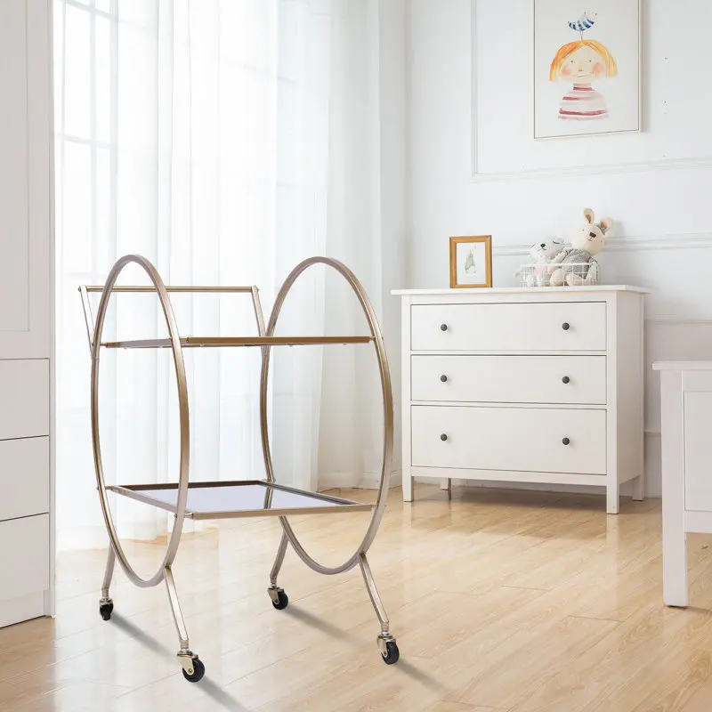 Hot Selling Narra Metal Bar Cart Trolley For Home Office And Restaurant Bar Trolley In Wholesale