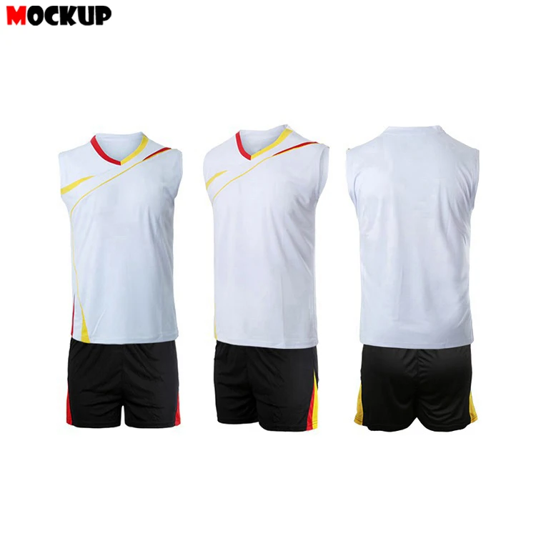 Latest Custom Black And Red Volleyball Uniform Design Team Mens Wear Volleyball Jersey