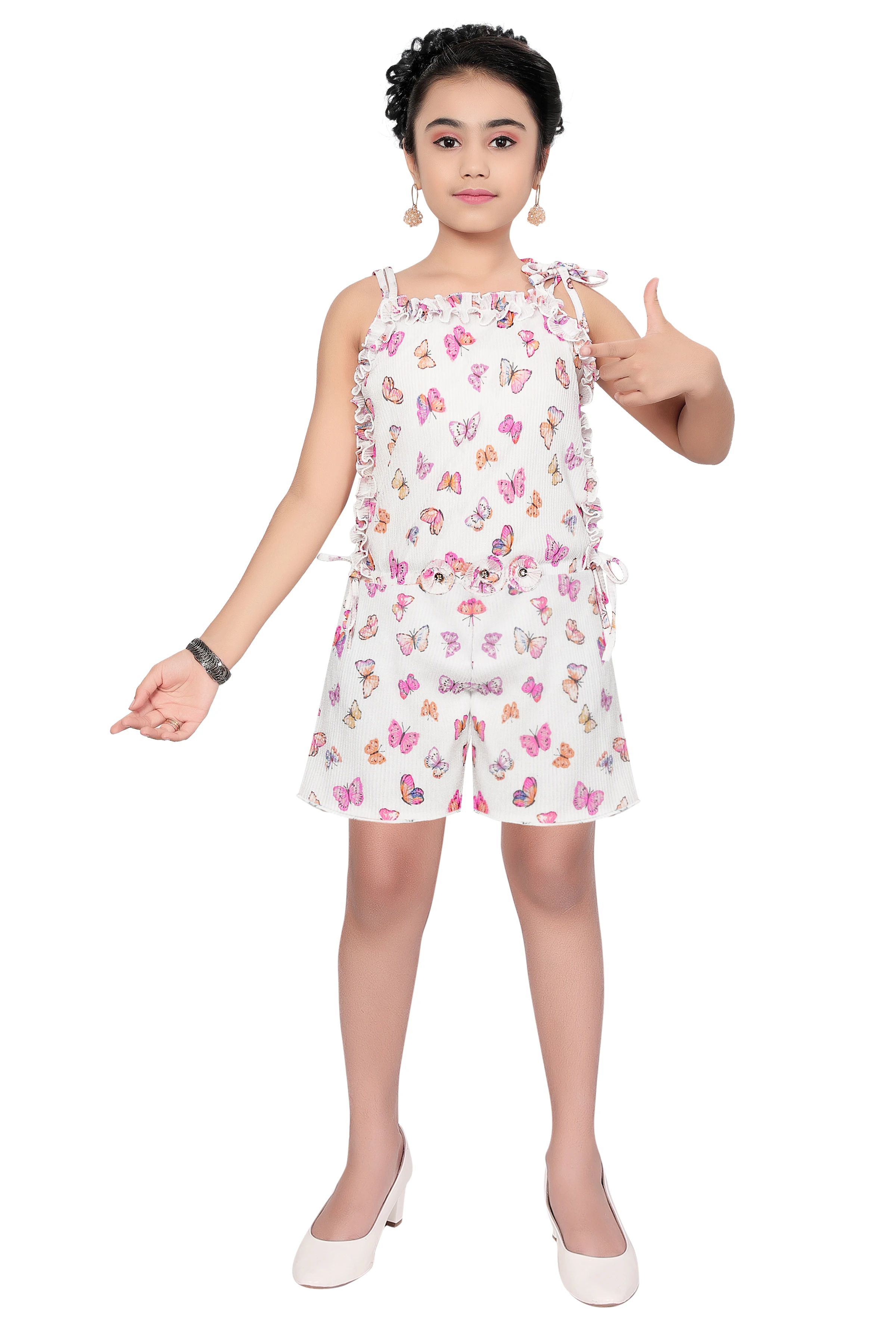 Top Fashion Beautiful Cotton Blended Butterfly Printed Jumpsuit for Kid Girls at Best Prices from India