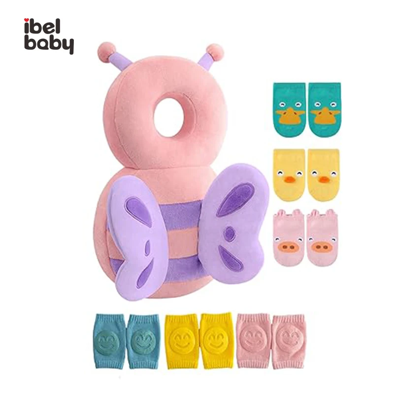 Wholesale Factory Toddler Head Protection Pad with Knee Pads&Anti-Slip Socks Safety Anti fall Walker Baby Backpack Pillow