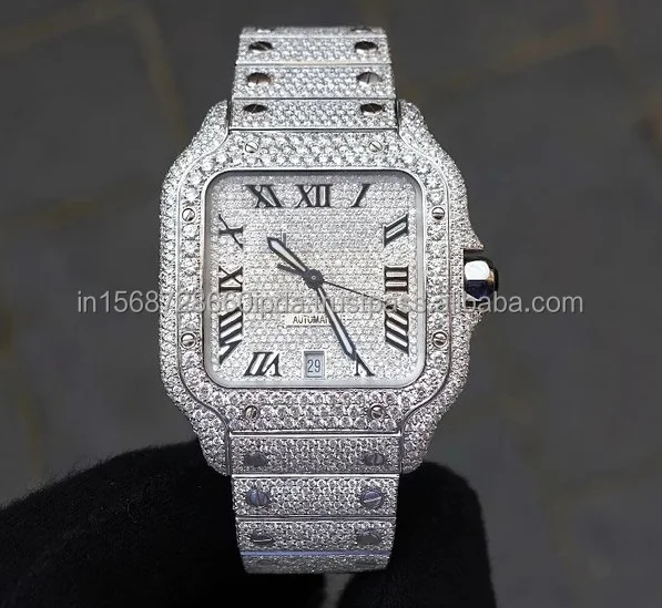 Pass Diamond Tester Custom Moissanite Watch D Color VVS Iced Out Luxury Watch Hiphop Cartiers Watch For Men