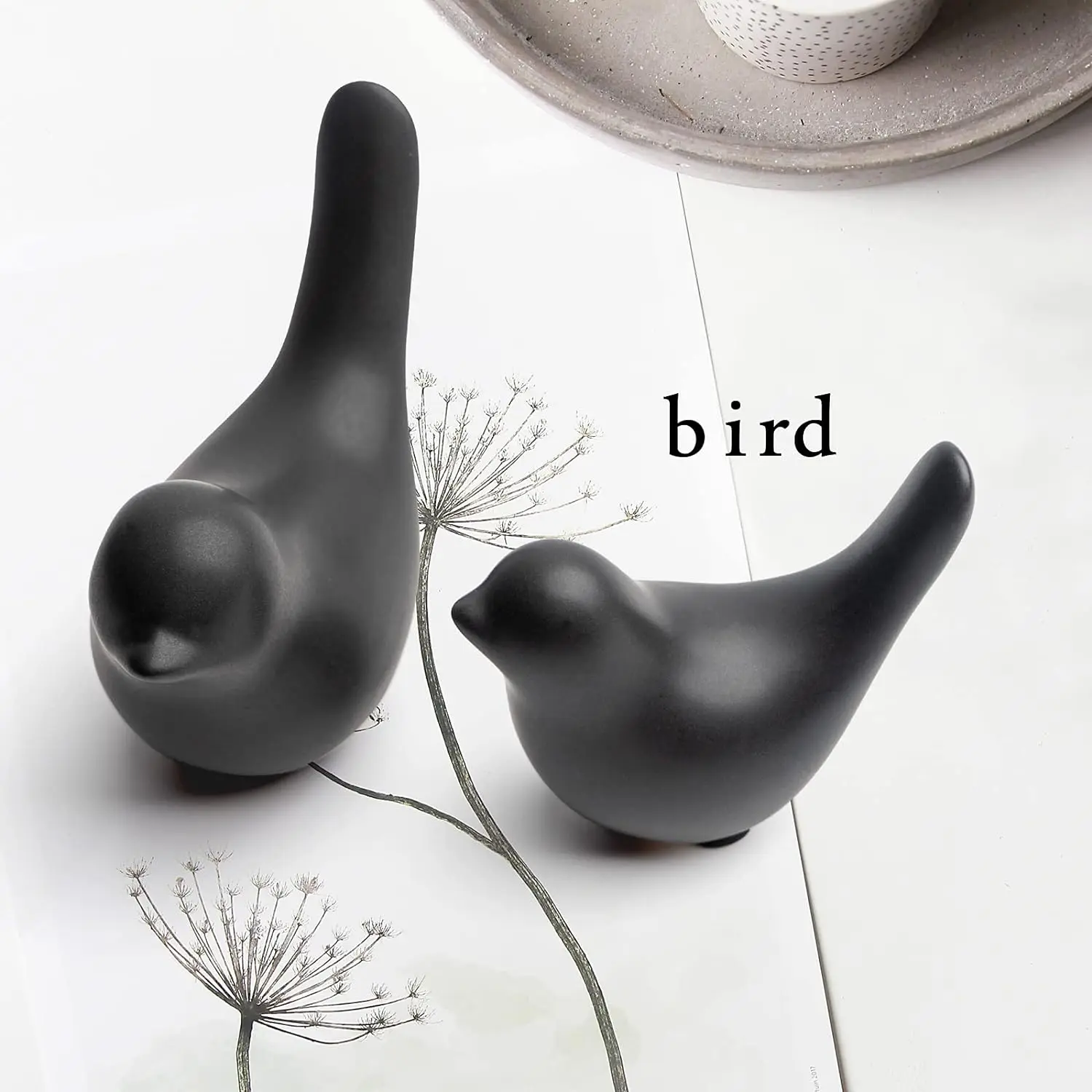 wholesale Resin animal crafts statues home table decors modern resin bird ceramic bird figurines ornaments Cute Home decor Bird