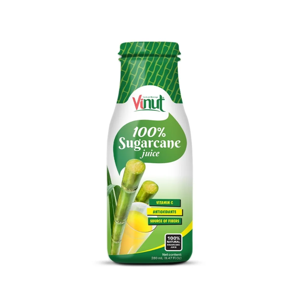 Manufacture Beverage Vietnam 100% Natural Sugarcane Fruit Juice 280ml Glass Drink - Free Sugar - Free Sample - Private Label