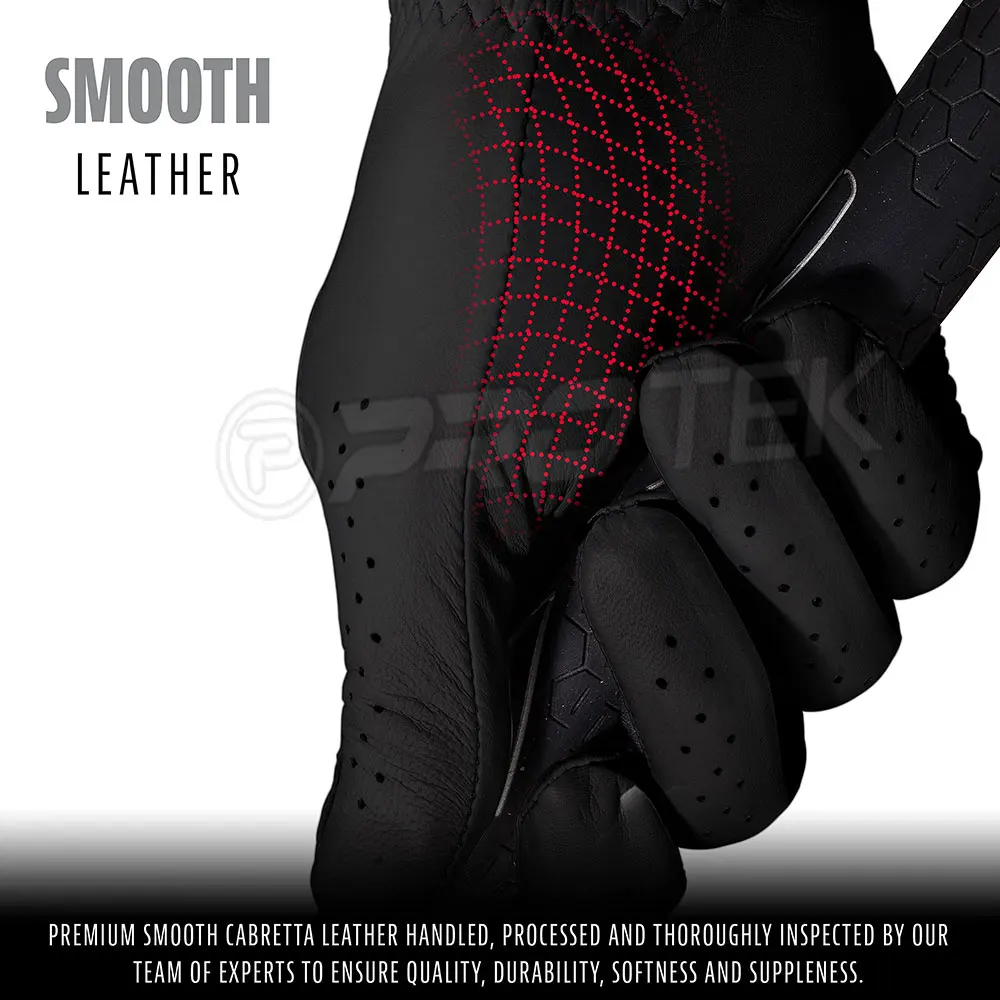 Top Selling Black Color leather golf gloves new fashion non-slip left-right handed grip wear flexible Golf Gloves
