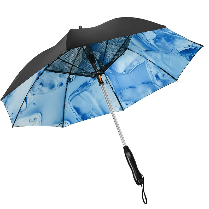 Super Wind Power, USB Rechargeable Windproof New Design New Spray Fan Umbrella Cool Al Summer